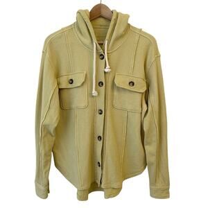 American Eagle Hooded Waffle Knit Shacket‎ Womens XS Lime Oversized Shirt Jacket